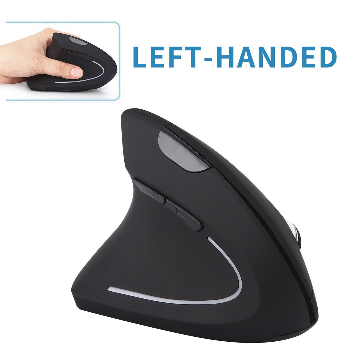 Left-Handed Vertical Ergonomic Mouse for Relaxed Wrists