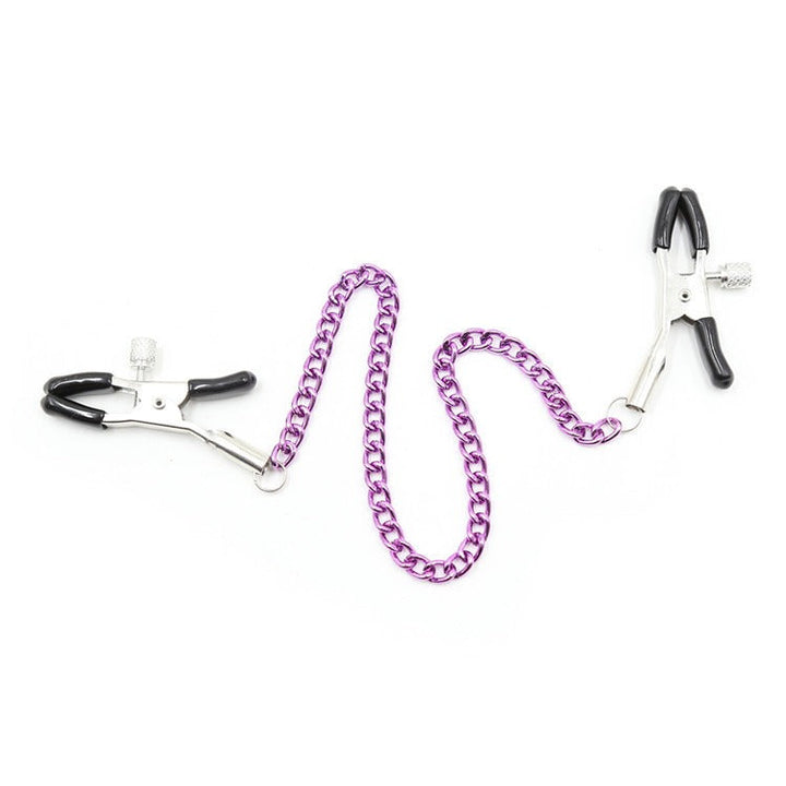 Nipple Clamps with Chain for Adjustable Intimate Play
