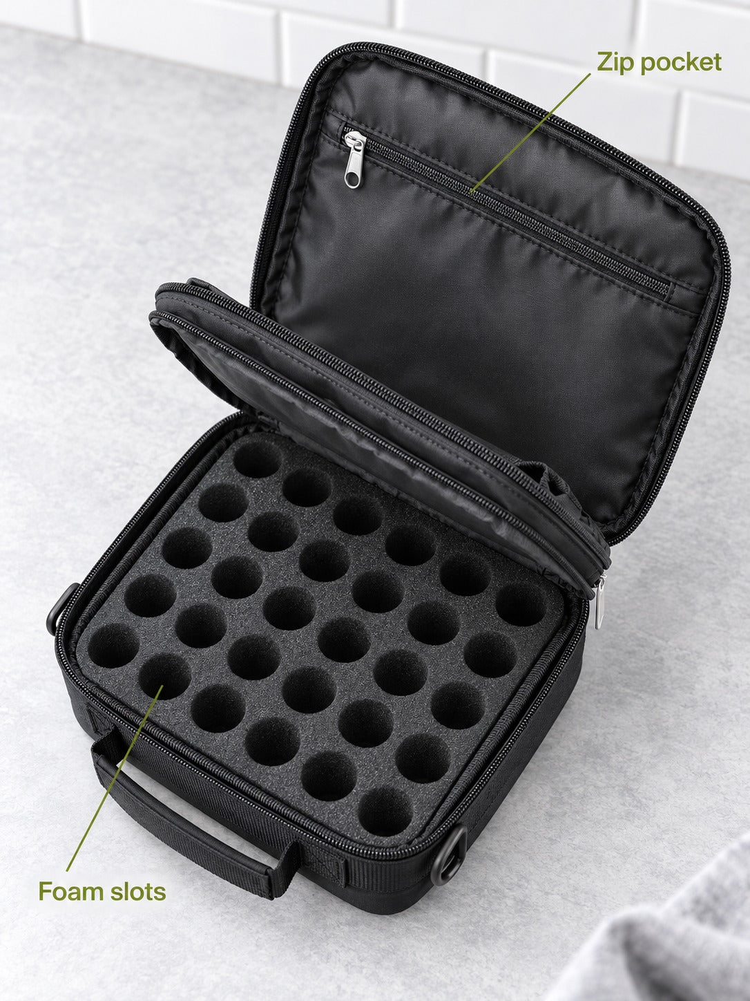 Essential Oil Carrying Case for 42 Bottles, Padded Travel