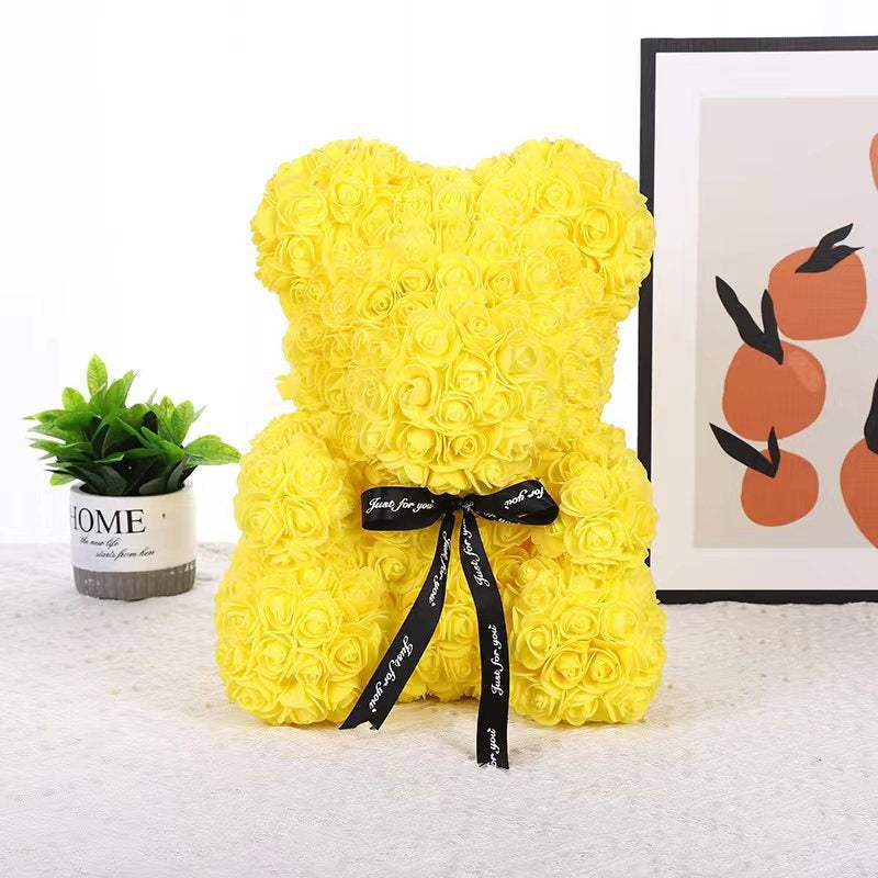 40cm Rose Bear Gift with Long-Lasting Light-Up Display