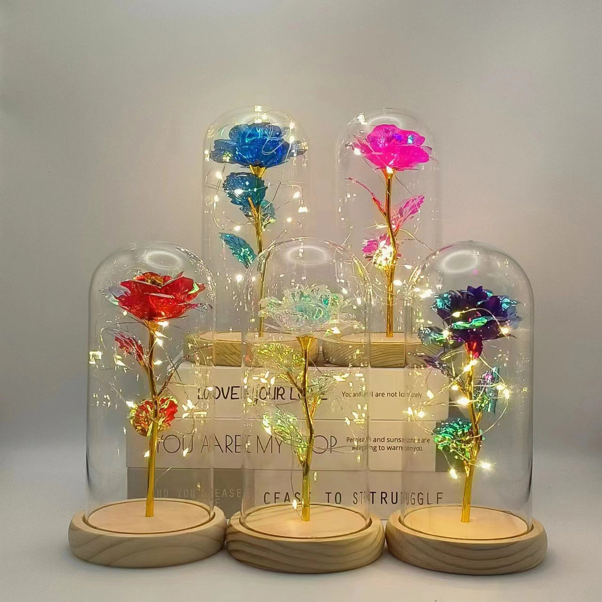 Eternal Rose Glass Lamp – Glowing Romantic Keepsake