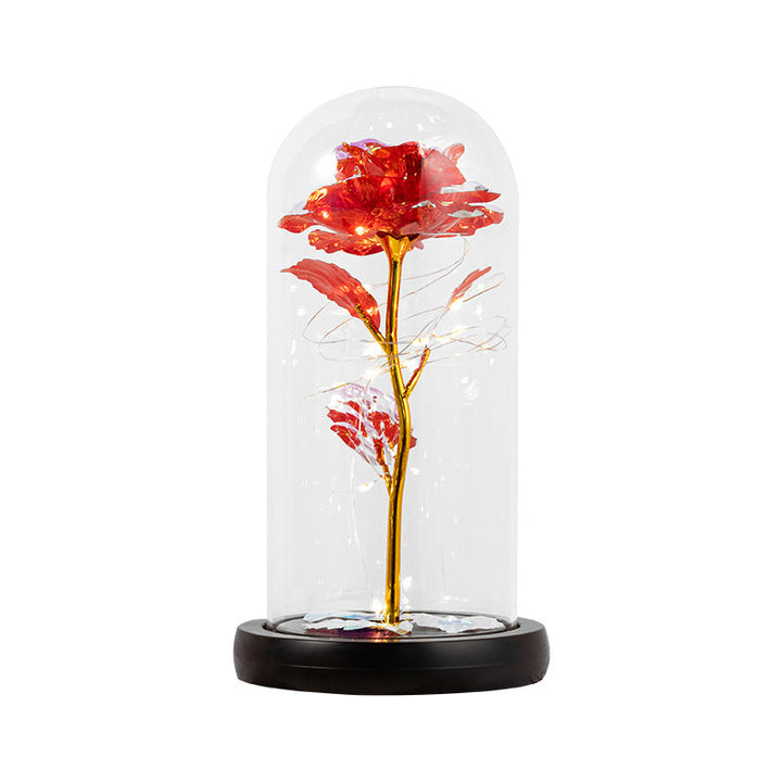 Eternal Rose Glass Lamp – Glowing Romantic Keepsake