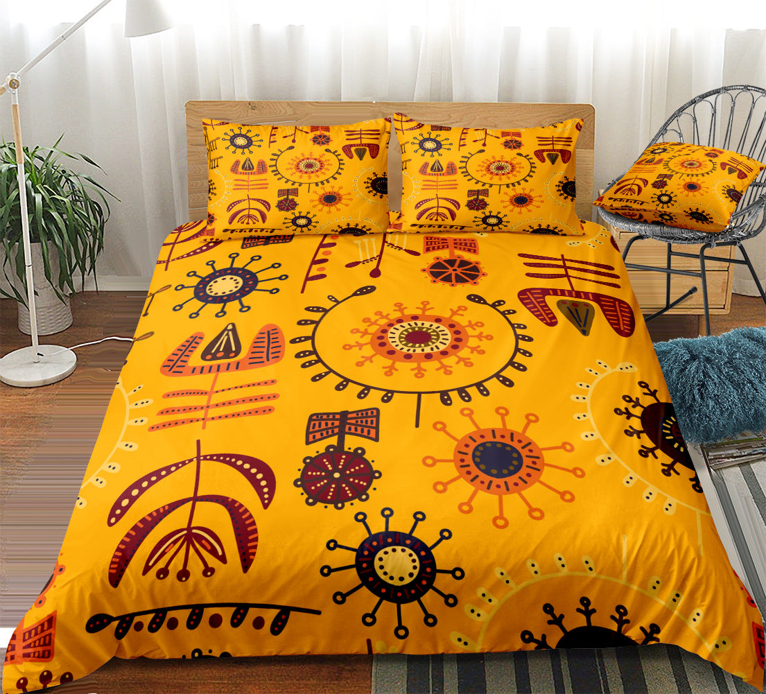 Bohemian Plaid Quilt Cover Set for Colorful Bedrooms