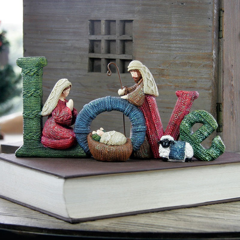 Knitted Christmas Letter Decorations & Nativity Decor
