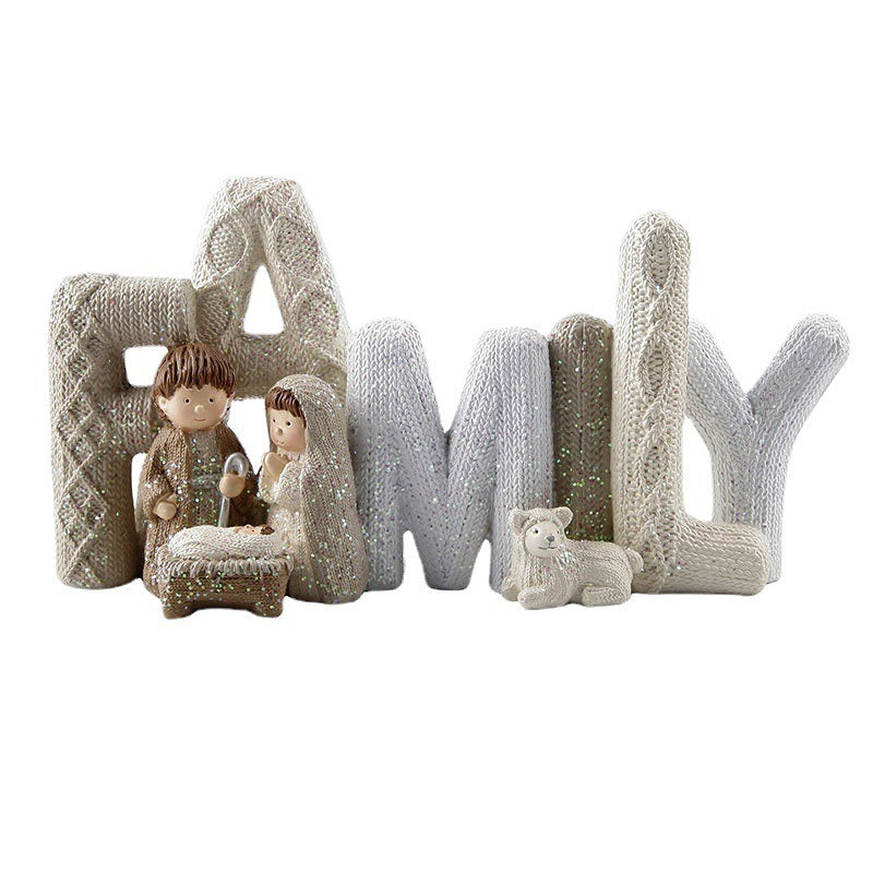 Knitted Christmas Letter Decorations & Nativity Decor