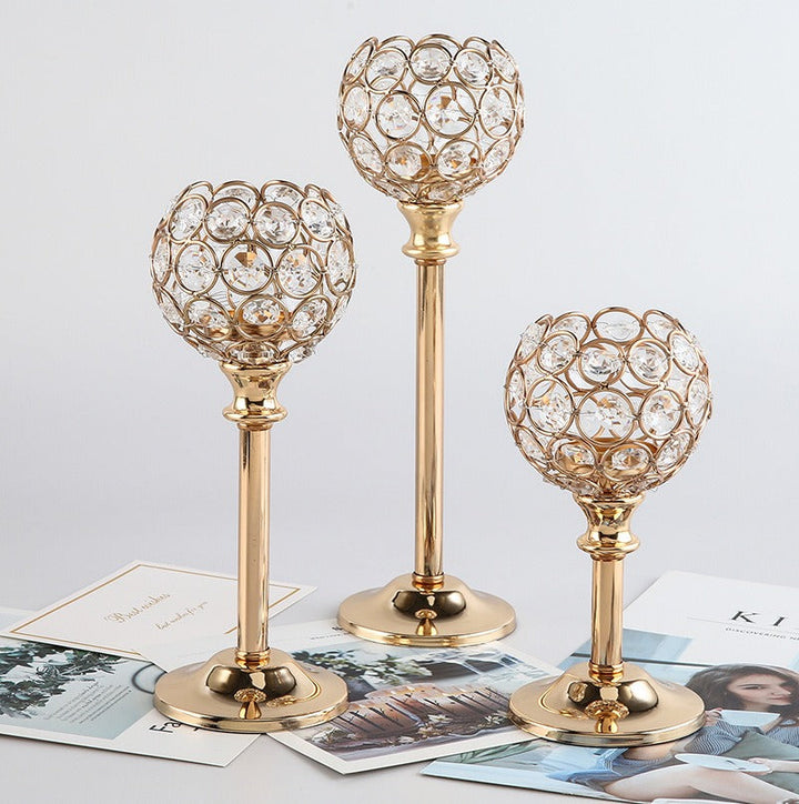 Crystal Gold Candlestick Holders for Elegant Tables