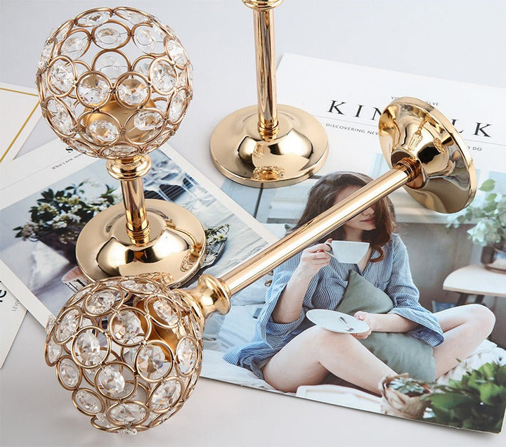 Crystal Gold Candlestick Holders for Elegant Tables