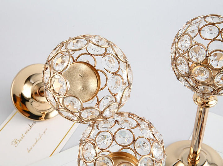 Crystal Gold Candlestick Holders for Elegant Tables