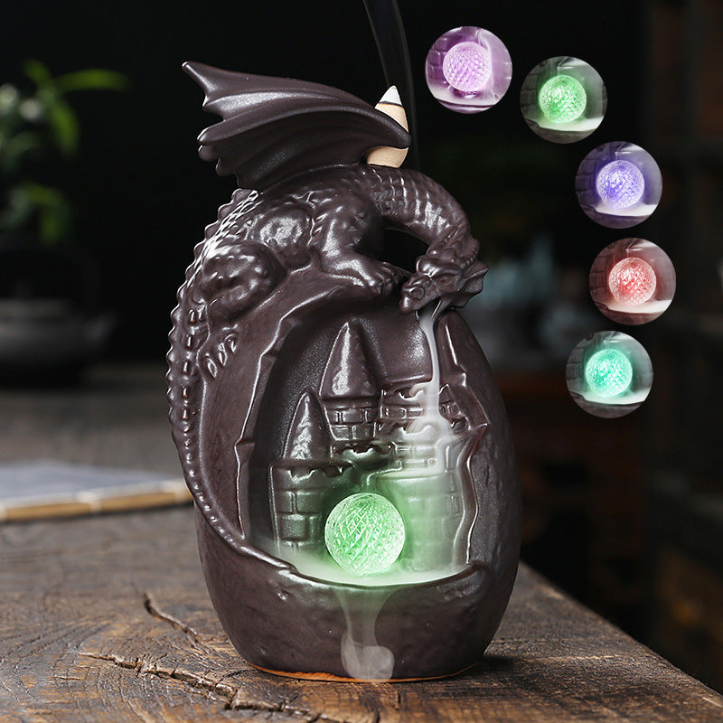 Ceramic Backflow Incense Burner for Dragon Ambiance