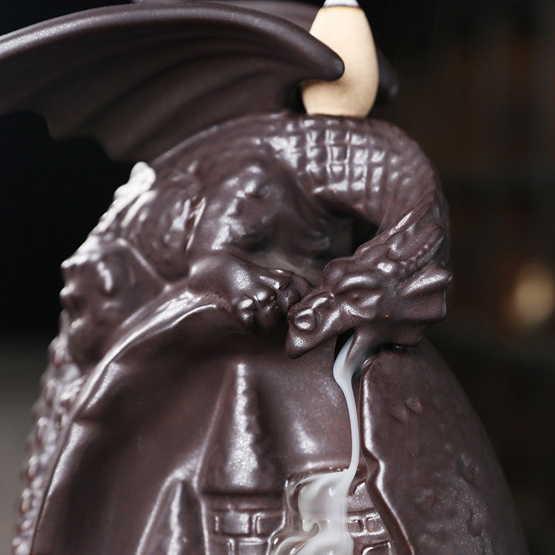 Ceramic Backflow Incense Burner for Dragon Ambiance