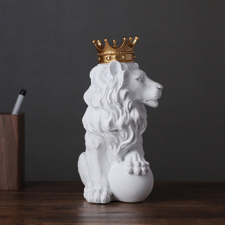 Crowned Lion Ornaments for Regal Statement Decor