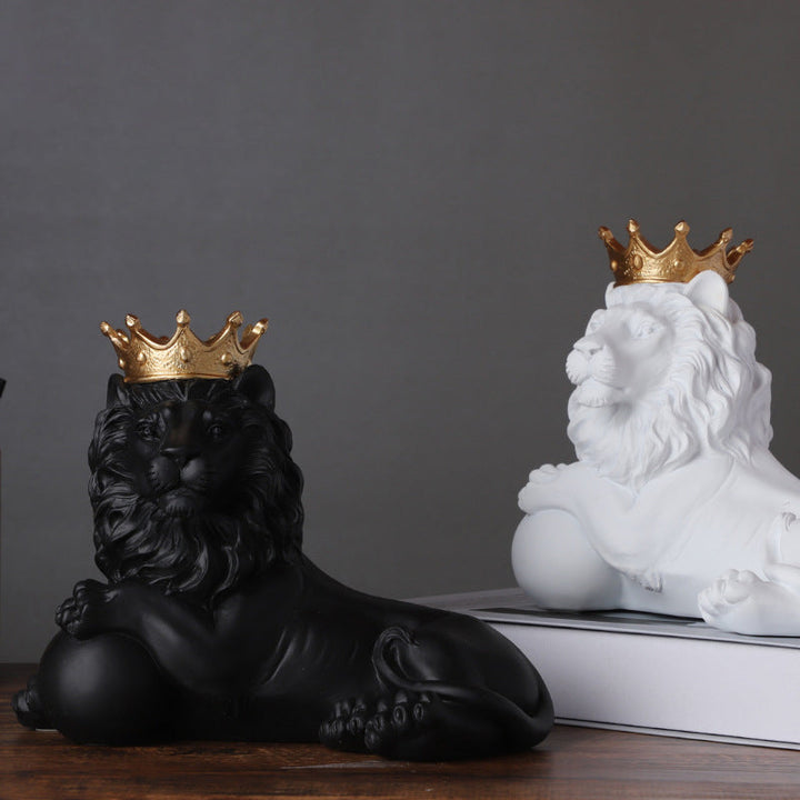 Crowned Lion Ornaments for Regal Statement Decor