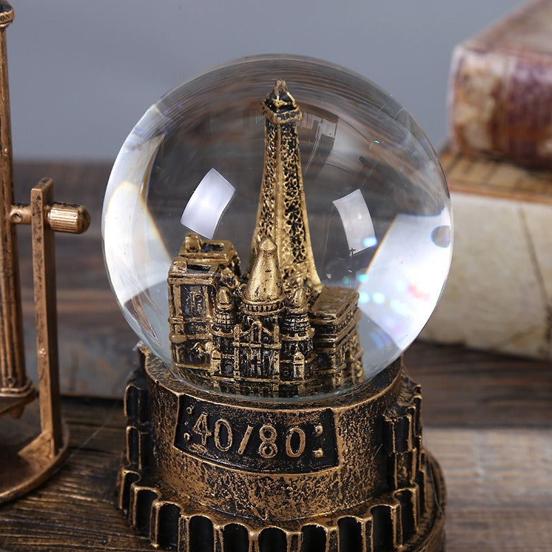 European Hourglass Desk Ornament With Vintage Charm