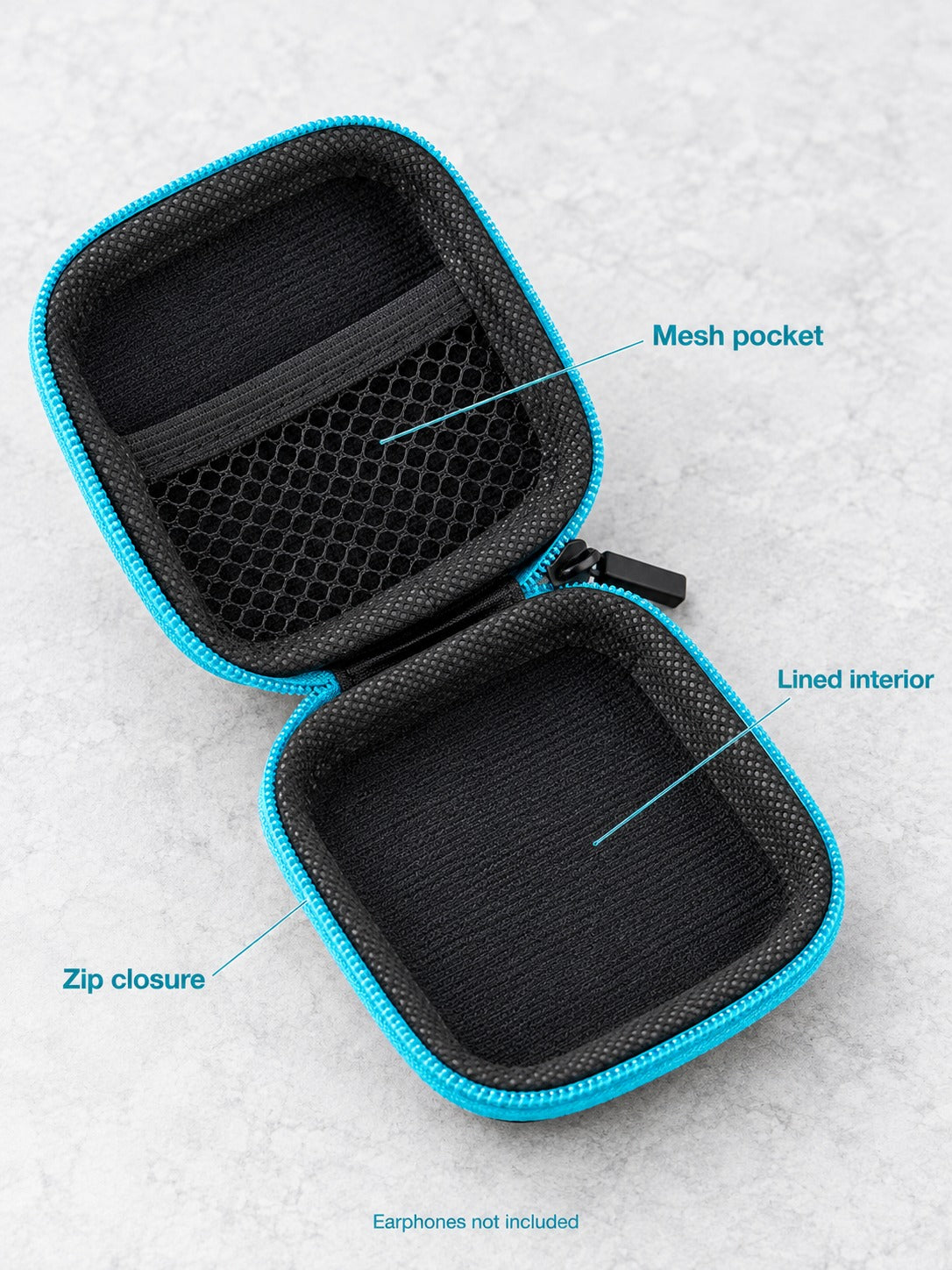 EVA Earphone Case With Mesh Pocket for Cables