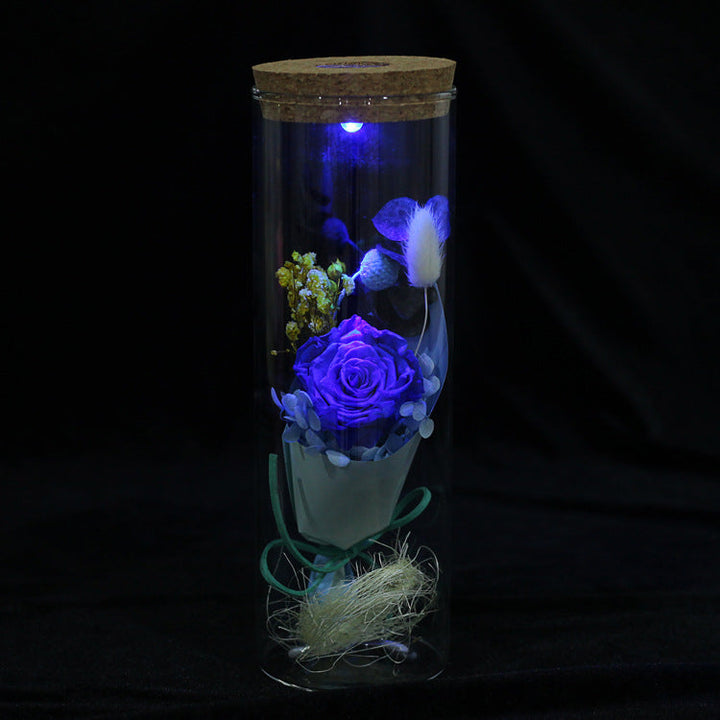 Everlasting Rose Wishing Bottle With Soft LED Lights