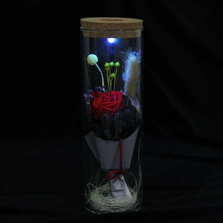 Everlasting Rose Wishing Bottle With Soft LED Lights