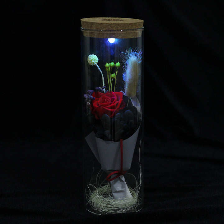 Everlasting Rose Wishing Bottle With Soft LED Lights