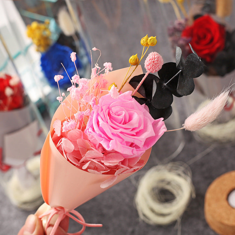 Everlasting Rose Wishing Bottle With Soft LED Lights
