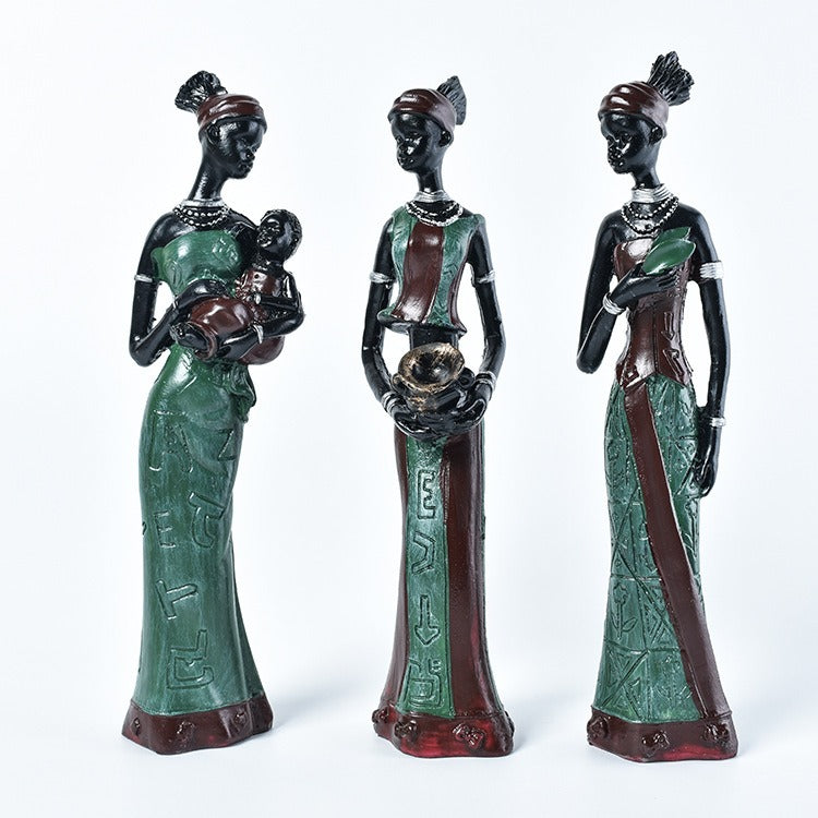 African Figurines for Colorful Sculptural Home Decor