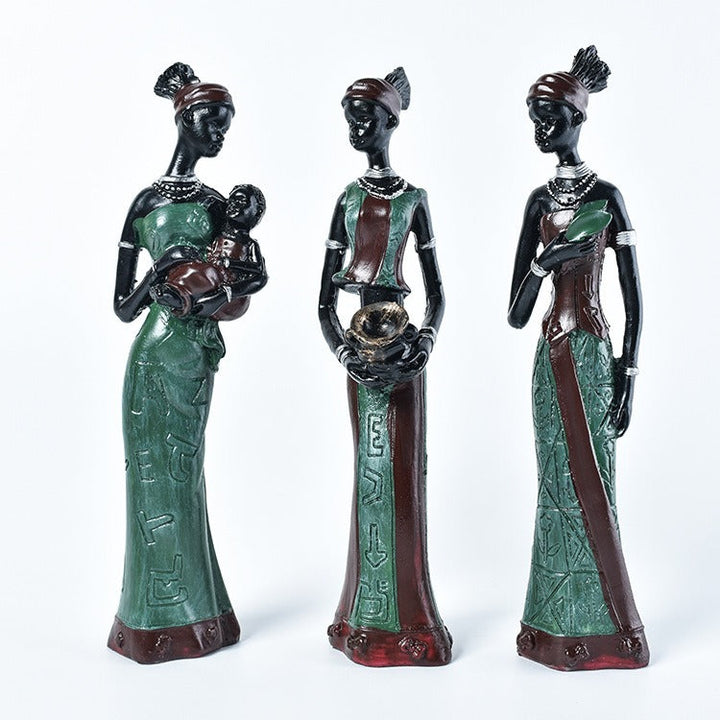 African Figurines for Colorful Sculptural Home Decor