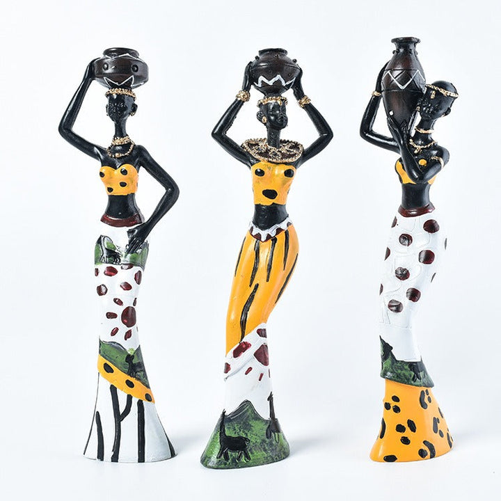 African Figurines for Colorful Sculptural Home Decor
