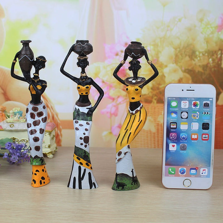 African Figurines for Colorful Sculptural Home Decor