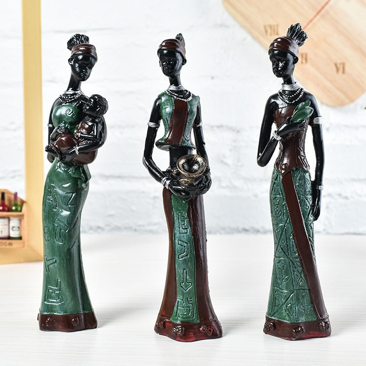 African Figurines for Colorful Sculptural Home Decor