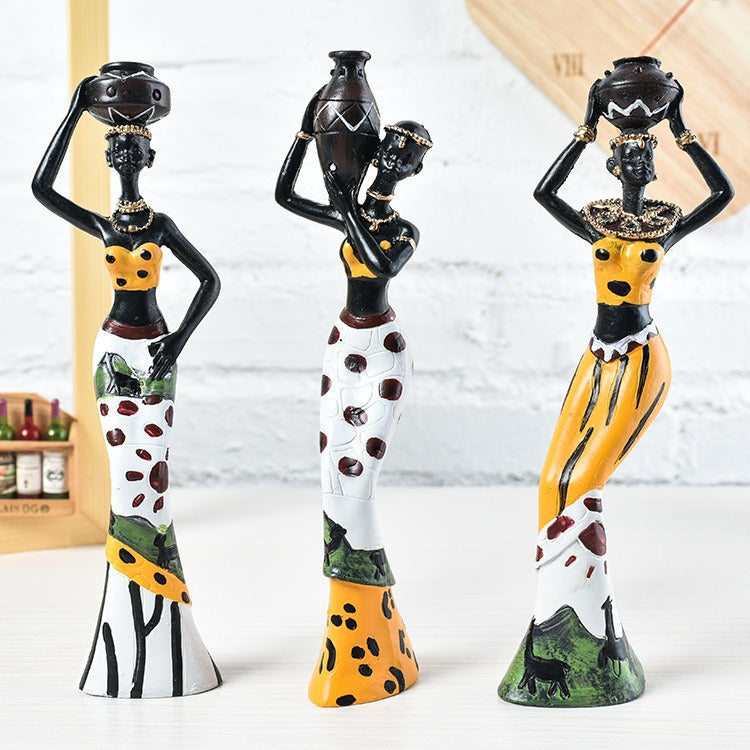 African Figurines for Colorful Sculptural Home Decor