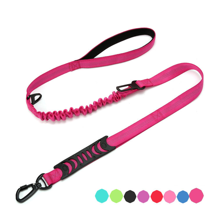 Reflective Shock-Absorbing Dog Leash for Car Travel