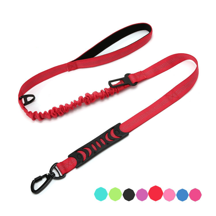 Reflective Shock-Absorbing Dog Leash for Car Travel