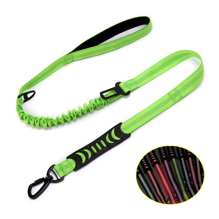 Reflective Shock-Absorbing Dog Leash for Car Travel