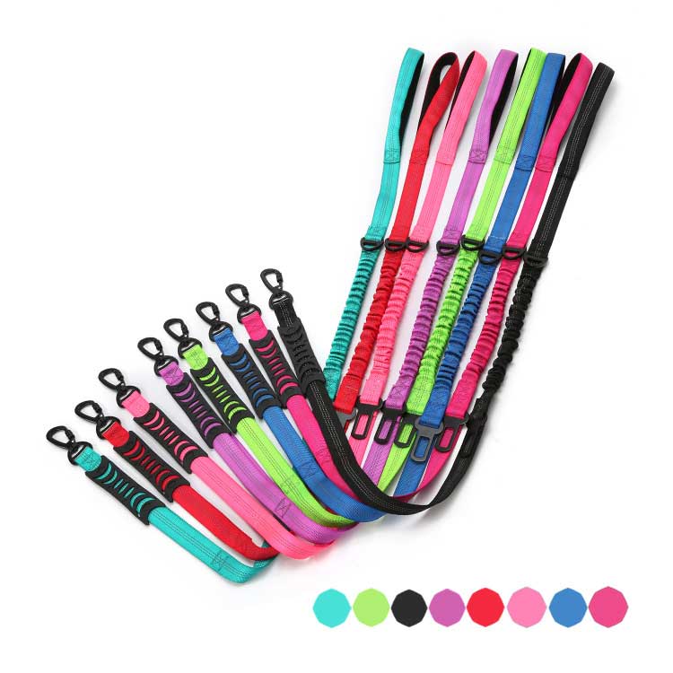 Reflective Shock-Absorbing Dog Leash for Car Travel