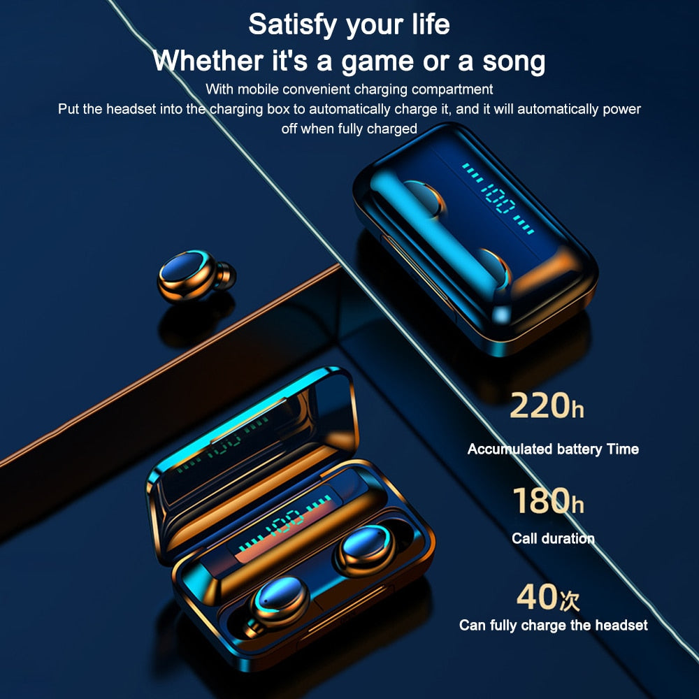 Wireless Earbuds with Power Bank Case, 220h Battery