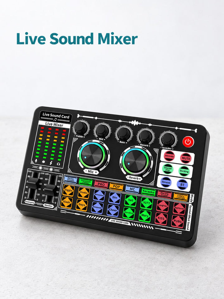Live Sound Card Mixer for Podcasts, Streams & Karaoke