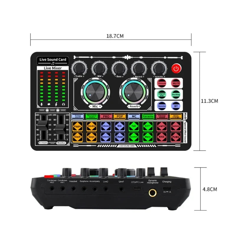 Live Sound Card Mixer for Podcasts, Streams & Karaoke