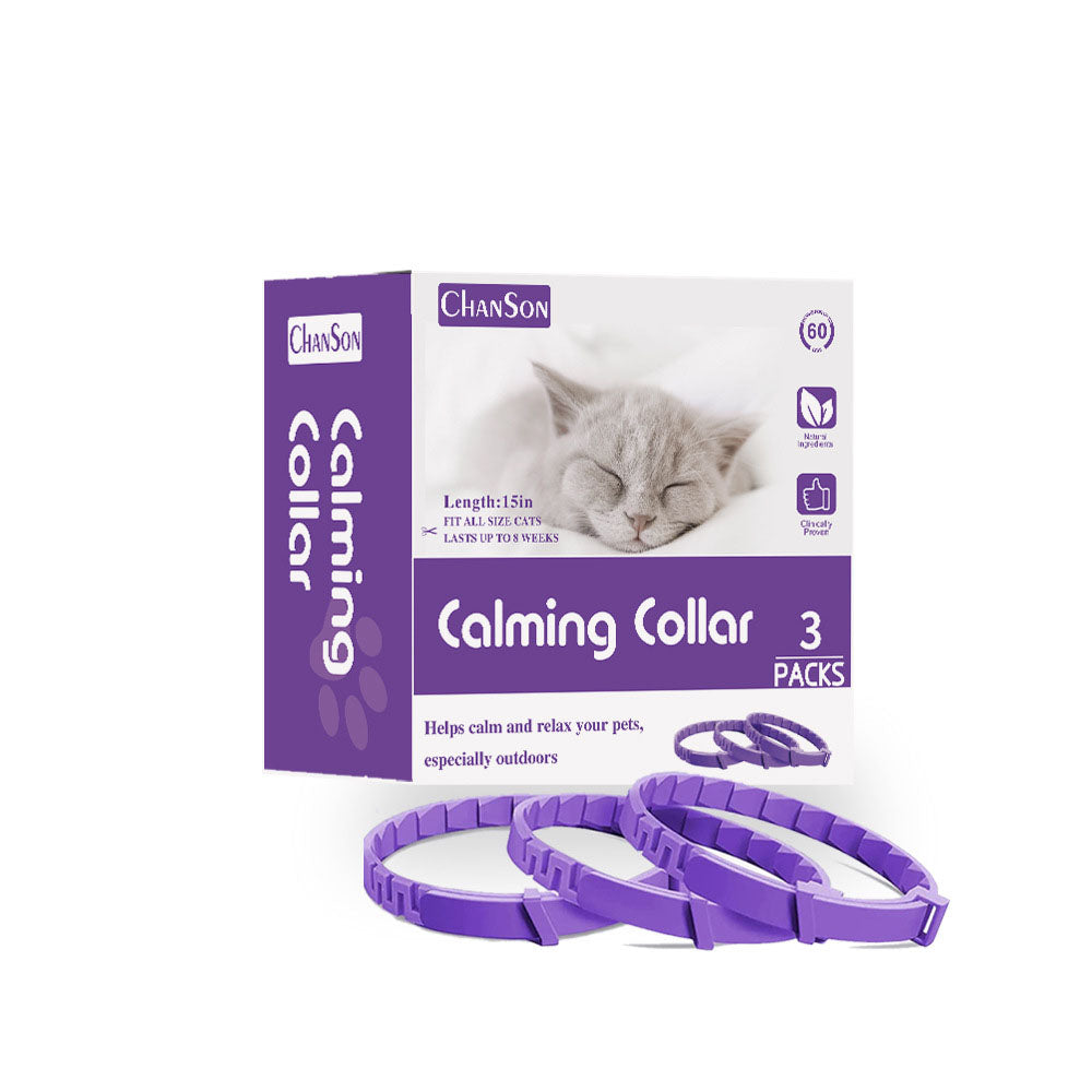 Adjustable Calming Pet Collar for Dogs & Cats, 3-Pack