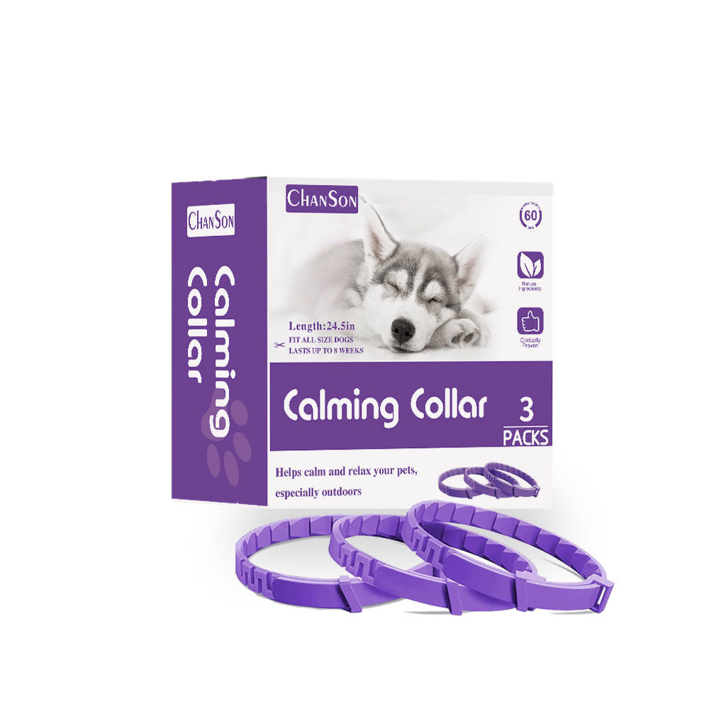 Adjustable Calming Pet Collar for Dogs & Cats, 3-Pack
