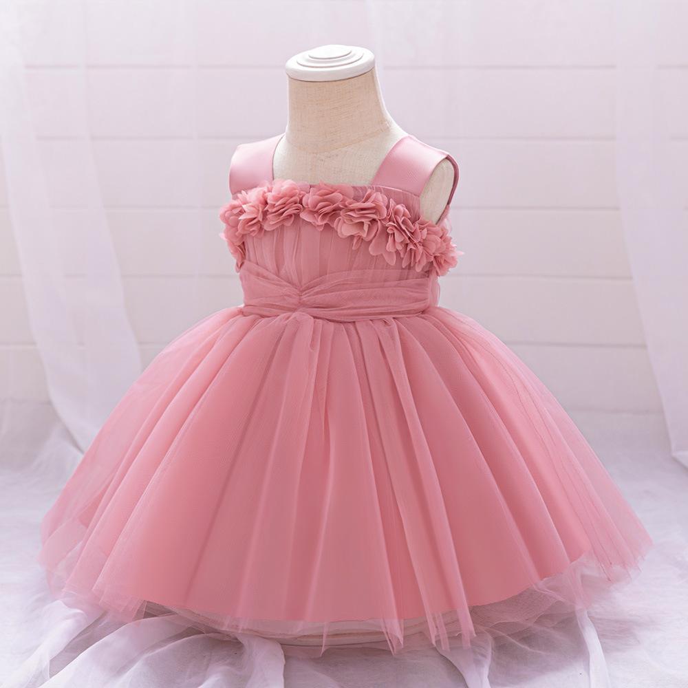 Girls' Floral Tulle Dress for Fairy-Tale Occasions