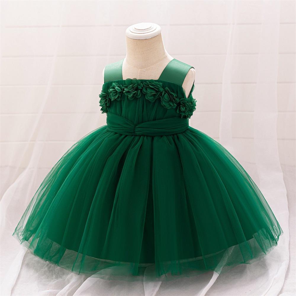 Girls' Floral Tulle Dress for Fairy-Tale Occasions