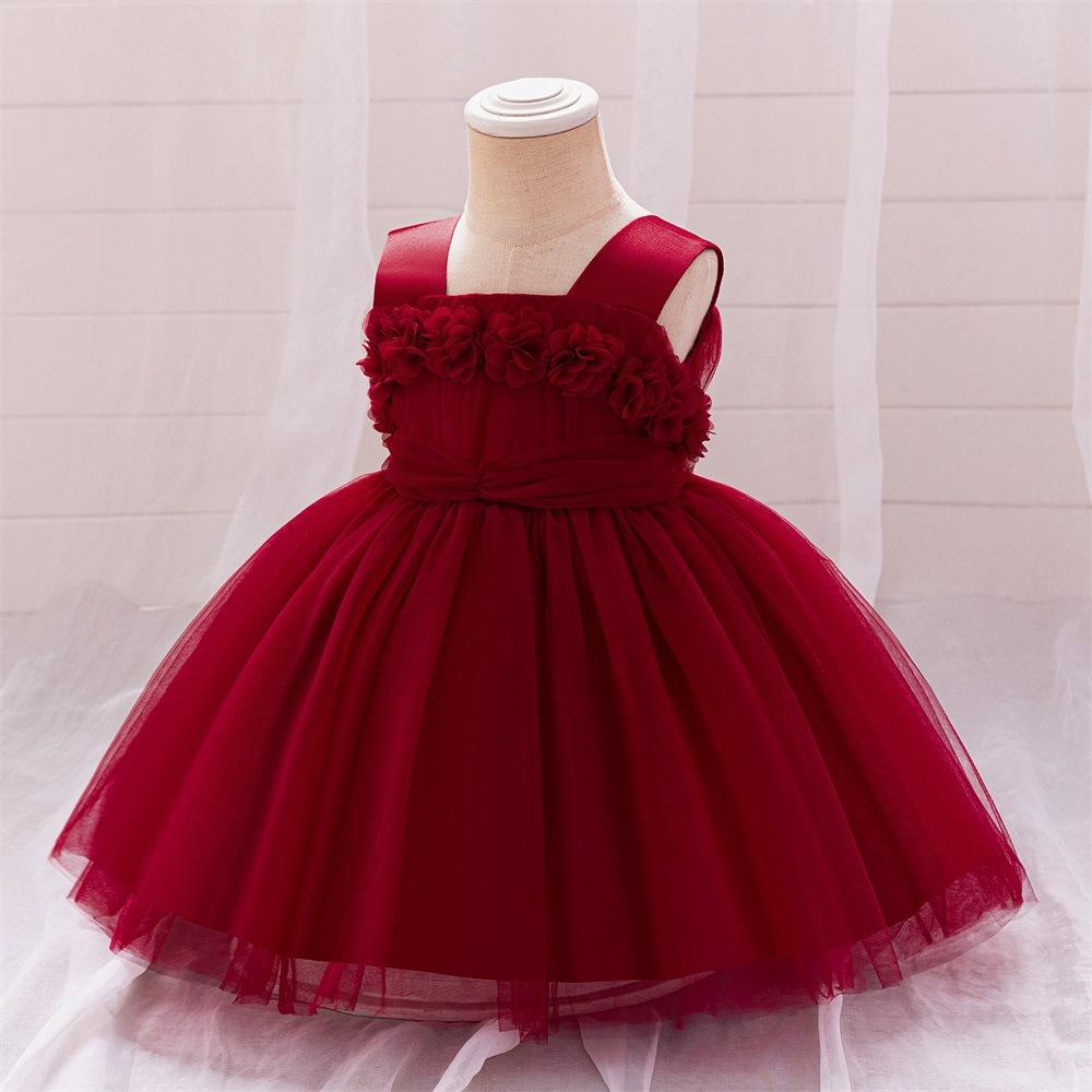 Girls' Floral Tulle Dress for Fairy-Tale Occasions