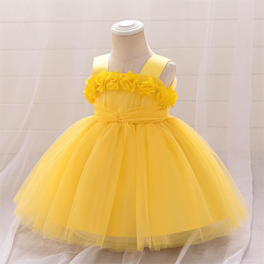 Girls' Floral Tulle Dress for Fairy-Tale Occasions