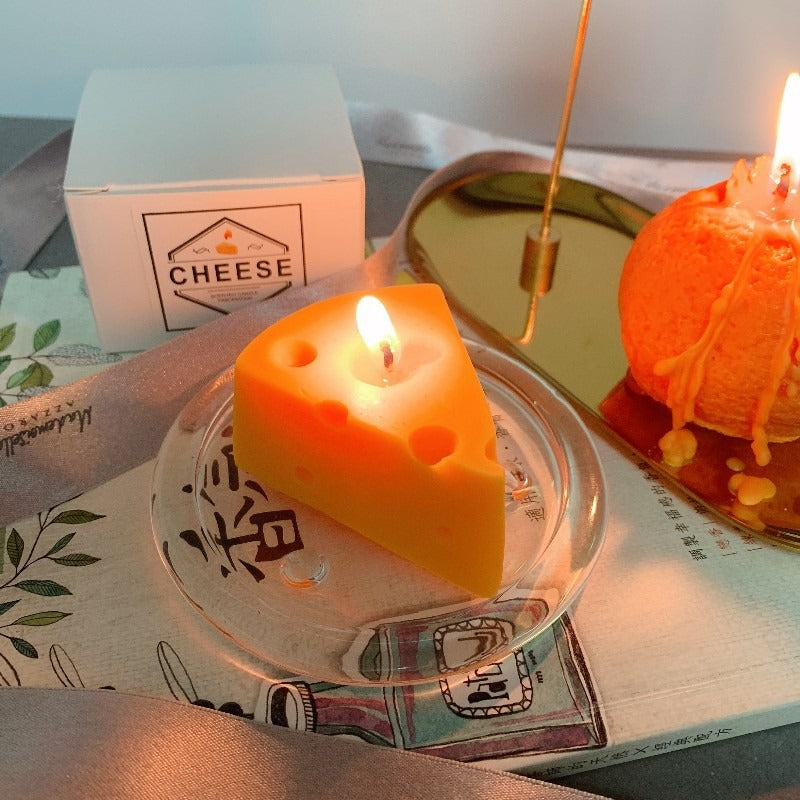 Cheese-Shaped Scented Candle for Warm Tabletop Glow