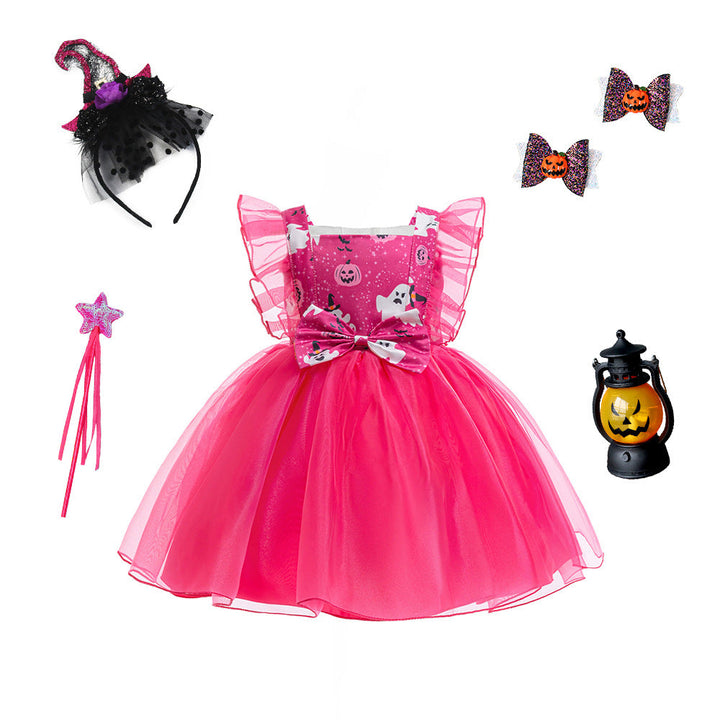 Girls Halloween Butterfly Dress With Twirly Mesh Skirt