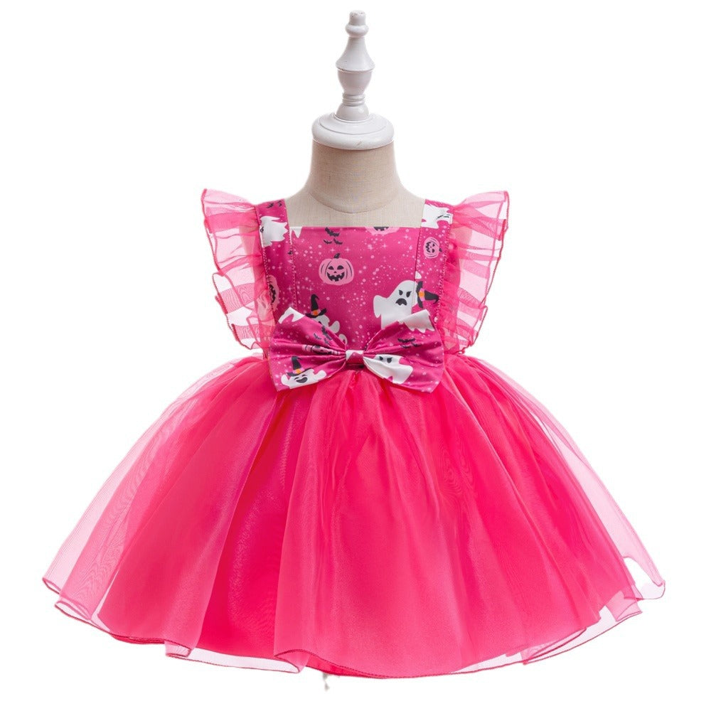 Girls Halloween Butterfly Dress With Twirly Mesh Skirt