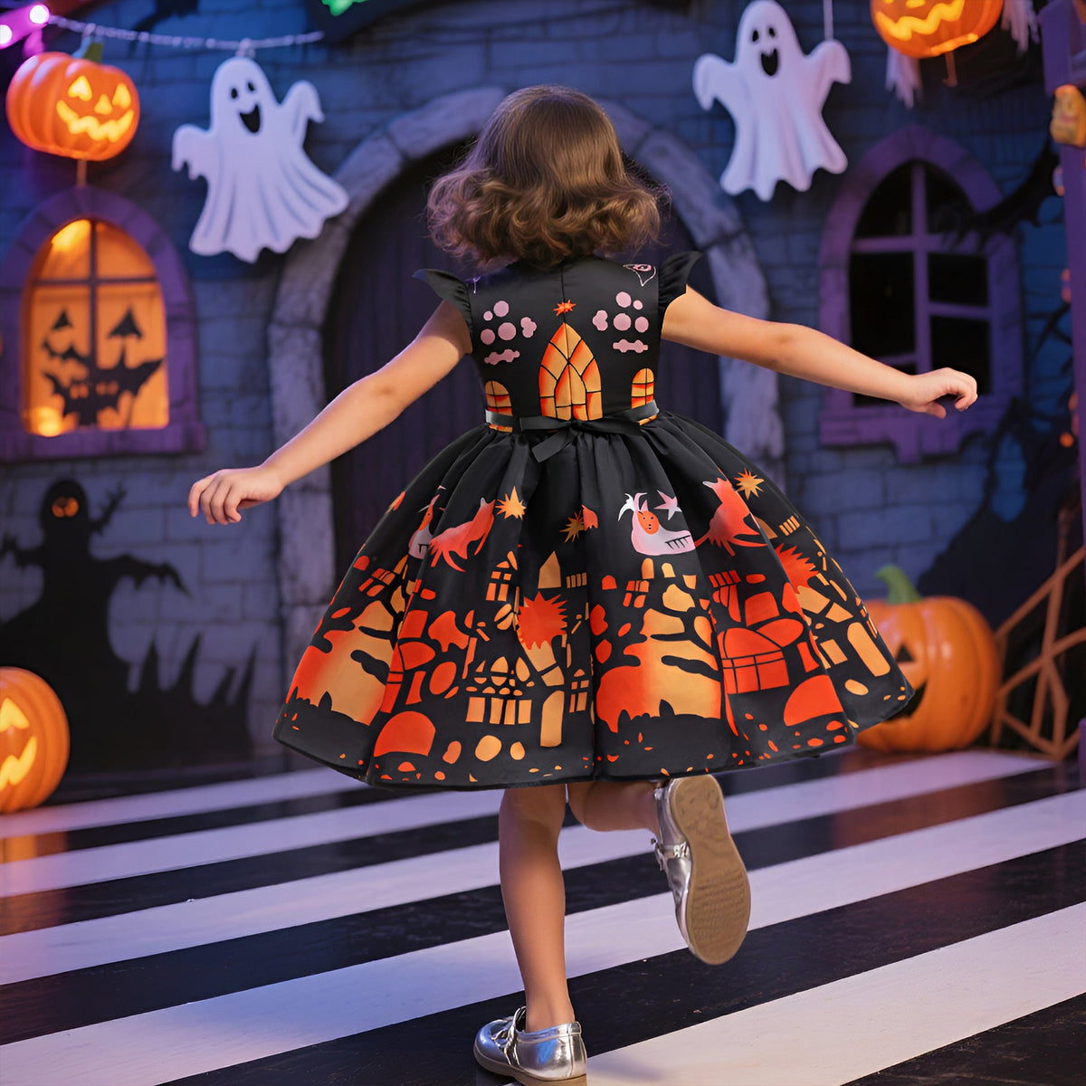 Kids Halloween Princess Dress With Full Twirly Skirt