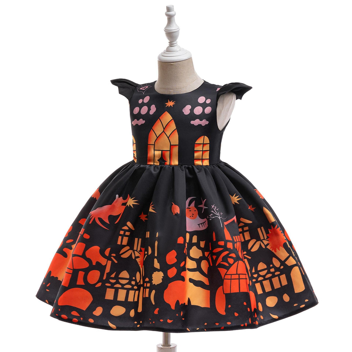 Kids Halloween Princess Dress With Full Twirly Skirt