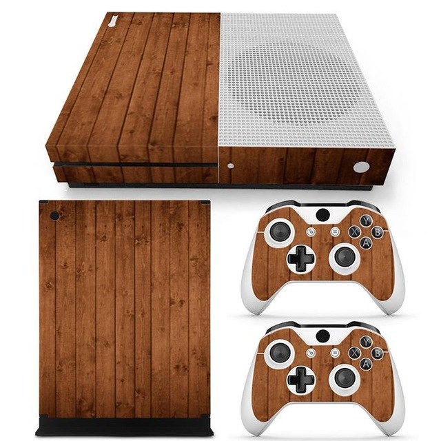 Xbox One S Wood Grain Console Skin & Controller Decals