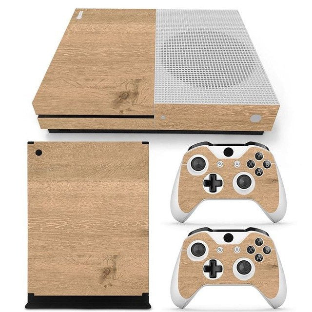 Xbox One S Wood Grain Console Skin & Controller Decals