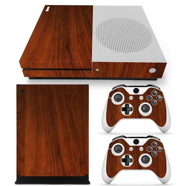 Xbox One S Wood Grain Console Skin & Controller Decals