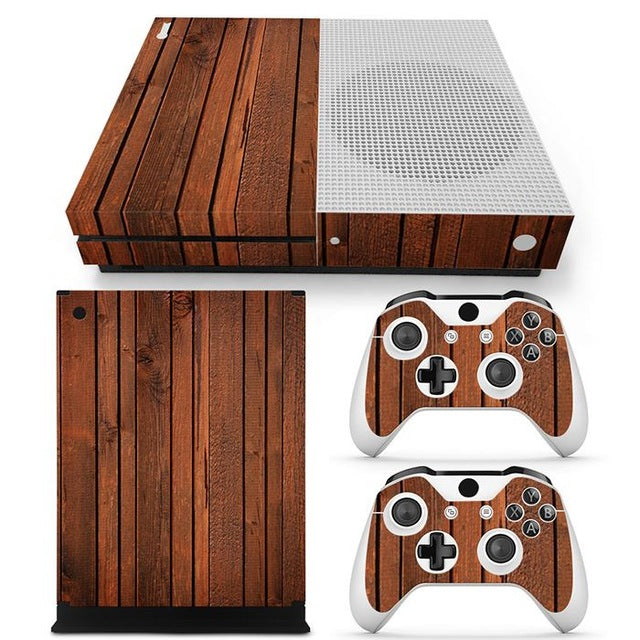 Xbox One S Wood Grain Console Skin & Controller Decals